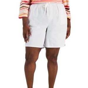 Karen Scott Plus Size Gemma Cotton Shorts NWT